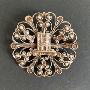 Vintage Notre Dame de Paris filigree brooch
